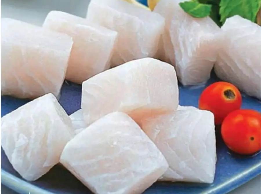 Fish cubes wholesale supplier Riyadh bulk frozen diced boneless fish portions catering Al Kharj KSA